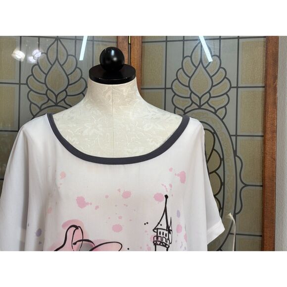 Disney Parks Disney Resort Minnie Mouse And Castle Cap Sleeve Shirt Plus Size 3X - Picture 4 of 12